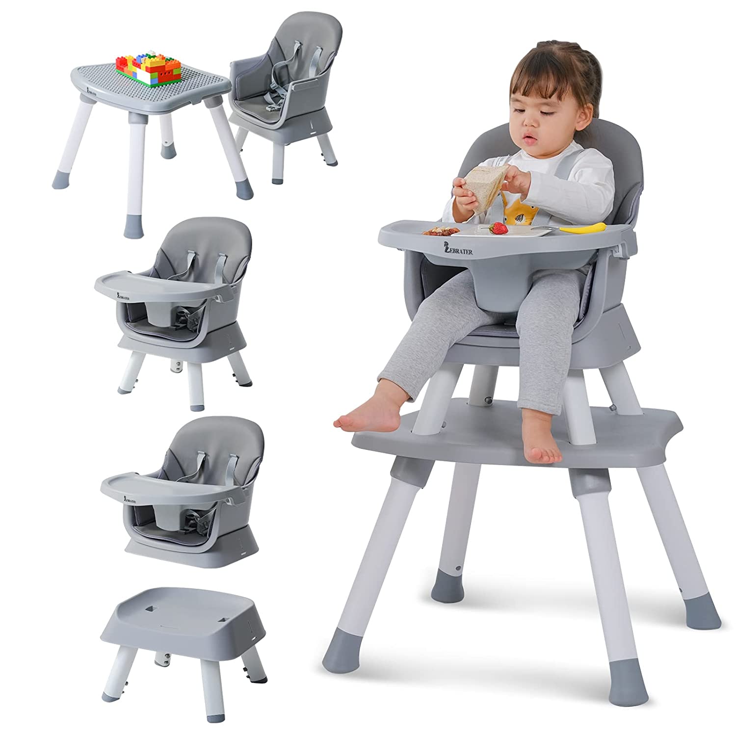ZEBRATER1.jpg ZEBRATER Baby High Chair 8 in 1 High Chairs for Babies and Toddlers - Image 1
