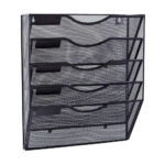 EASEPRES 5 Pockets Mesh Wall File Holder, Office Hanging Rack
