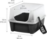 IRIS USA Open Top Cat Litter Tray with Scoop and Scatter Shield - Image 2